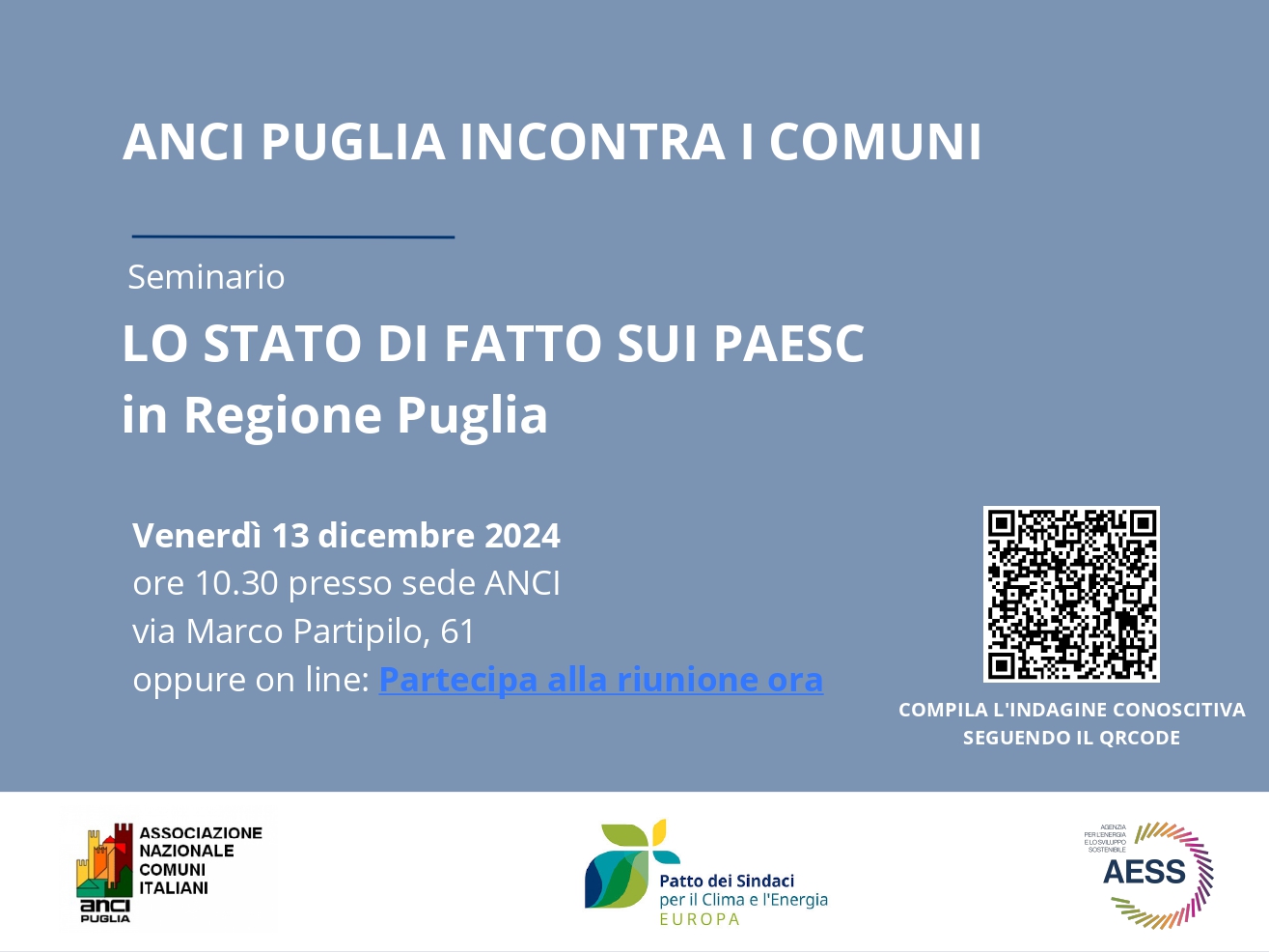 Lo stato di fatto sui PAESC. Venerdì 13 un incontro a Bari